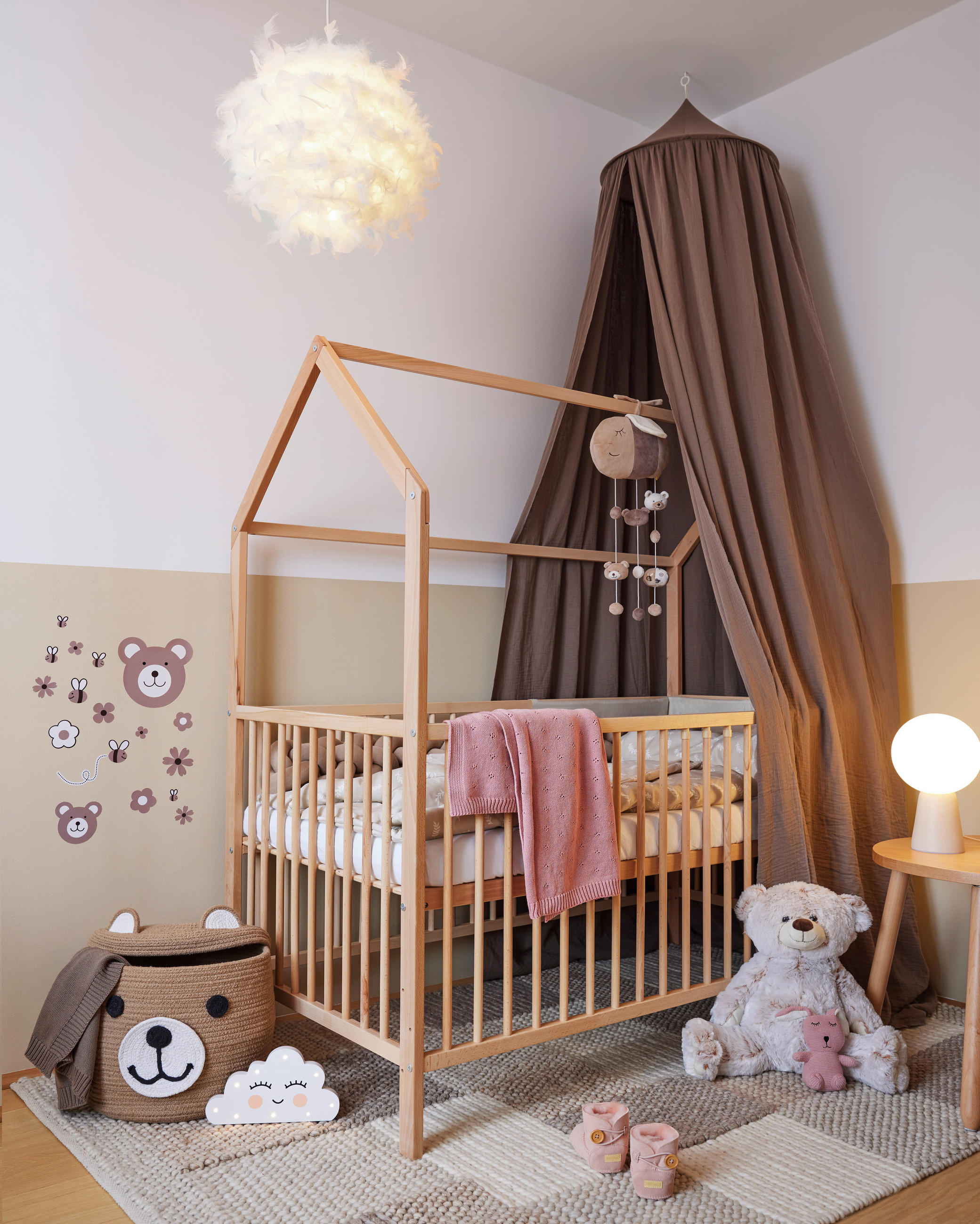 GITTERBETT EMMA  144/75/161 cm   - Buchefarben, Trend, Holz (144/75/161cm) - My Baby Lou