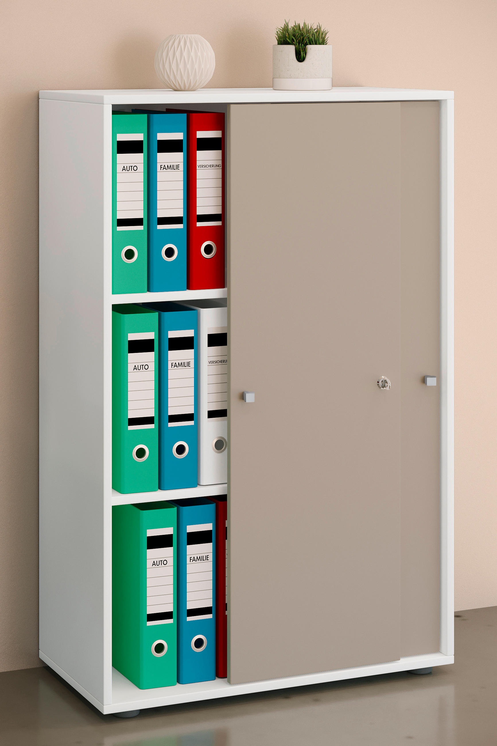 AKTENSCHRANK 70/110/39 cm  - Weiß/Grau, Design, Holzwerkstoff (70/110/39cm) - MID.YOU