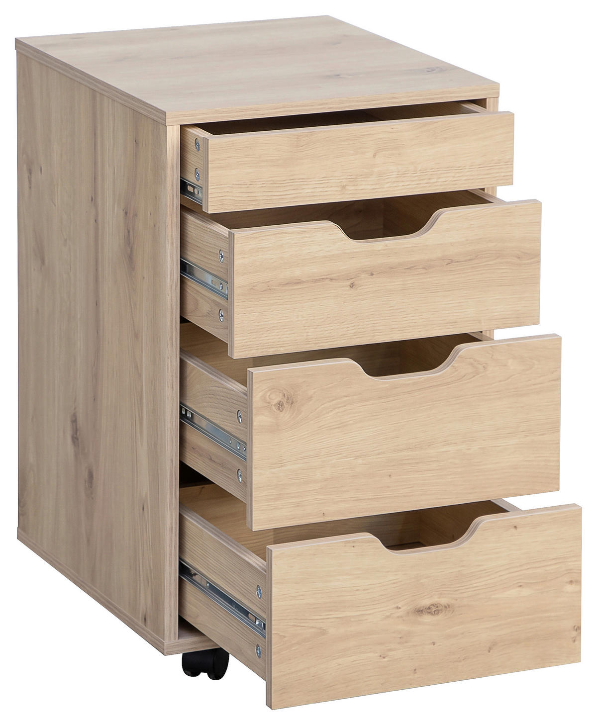 ROLLCONTAINER Eiche Artisan  - Eiche Artisan, KONVENTIONELL, Holzwerkstoff/Kunststoff (40/66,5/45cm) - Carryhome