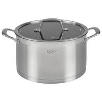 KOCHTOPF 6 L  - Edelstahlfarben, Basics, Glas/Metall (24cm) - Käfer