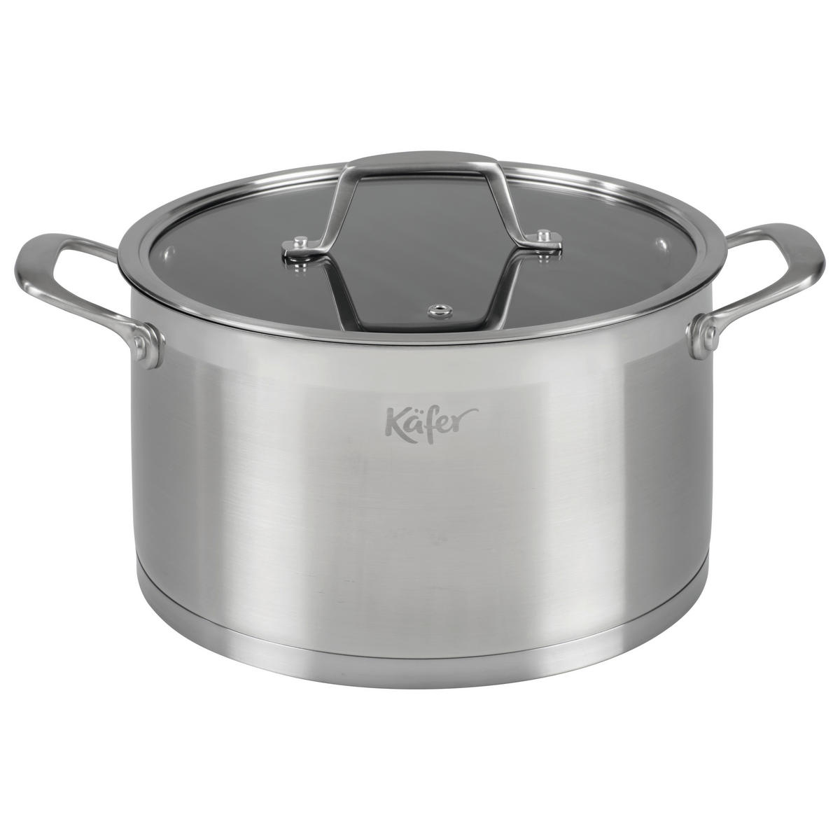 KOCHTOPF 6 L  - Edelstahlfarben, Basics, Glas/Metall (24cm) - Käfer