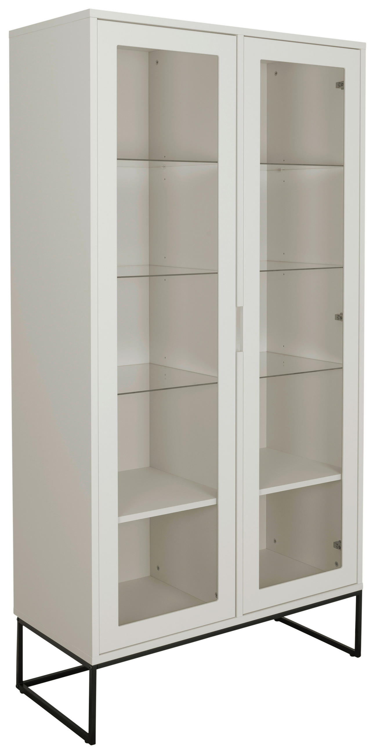 VITRINE in Schwarz, Weiß - Schwarz/Weiß, Design, Glas/Holzwerkstoff (90/178/43cm)