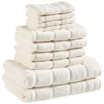 FROTTIERSET CHECK Weiß 10-teilig  - Weiß, Design, Textil (30/50cm) - Esposa