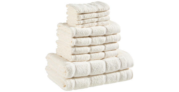 FROTTIERSET CHECK Weiß 10-teilig  - Weiß, Design, Textil (30/50cm) - Esposa