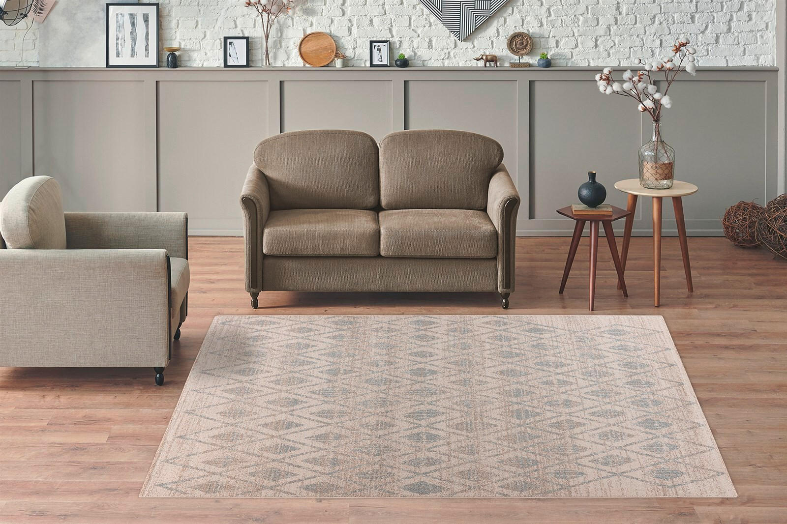 TEPPICH 160/230 cm Gene 425 Beige / Blau Blau, Beige  - Blau/Beige, KONVENTIONELL, Textil (160/230cm)