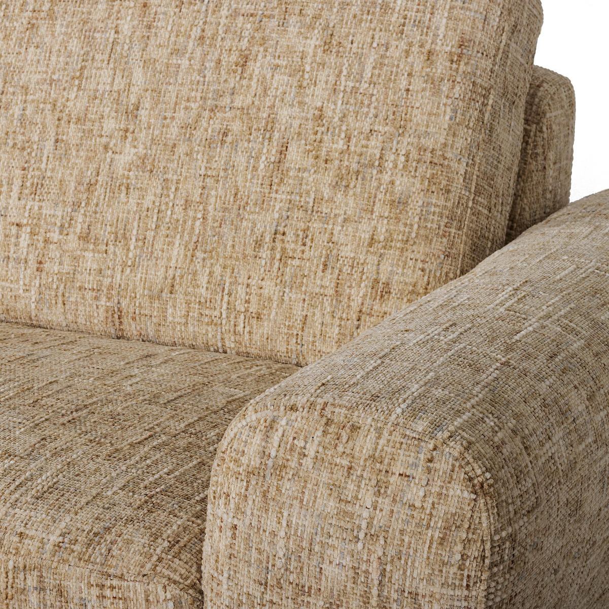 2-SITZER-SOFA Webstoff Hellbraun  - Chromfarben/Hellbraun, Design, Textil/Metall (157/85/92cm) - Livetastic