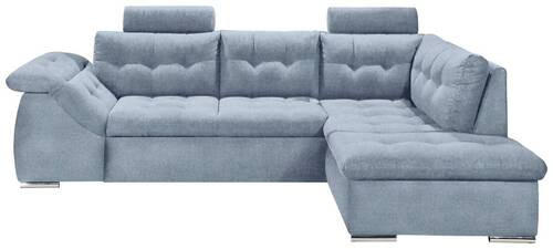 ECKSOFA Blau Mikrovelours  - Blau, KONVENTIONELL, Kunststoff/Textil (283/193cm) - MID.YOU
