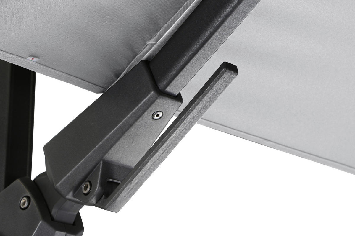 AMPELSCHIRM  350/350 cm  - Anthrazit/Grau, KONVENTIONELL, Textil/Metall (350/350cm) - Siena Garden