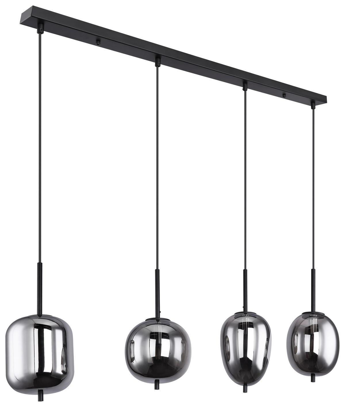 ZÁVESNÉ SVIETIDLO, 100/18,5/120 cm  - čierna, Basics, kov/sklo (100/18,5/120cm) - Globo