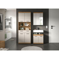 BADEZIMMER 3-teilig  in 134 cm  - Kaschmir/Schwarz, MODERN, Glas/Holzwerkstoff (134cm) - MID.YOU