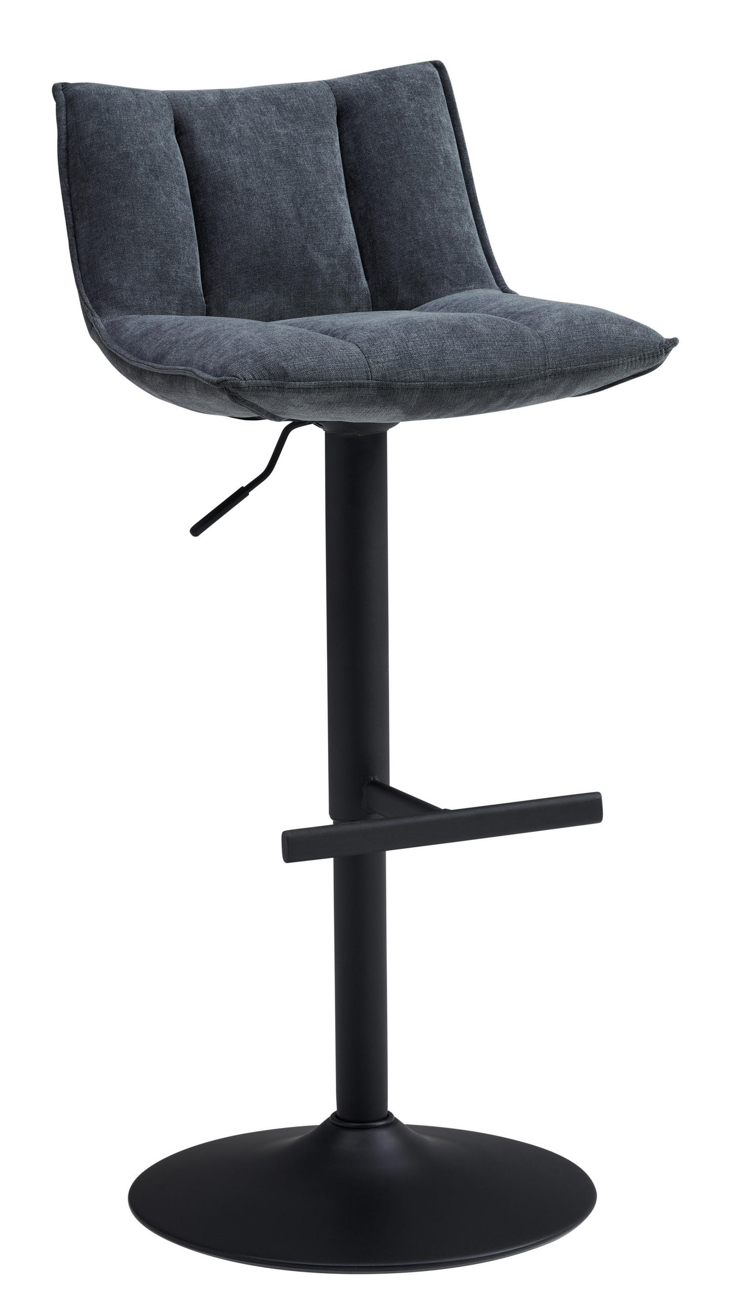 BARHOCKER in Grau, Schwarz  - Schwarz/Grau, MODERN, Textil/Metall (46/87-108/52cm) - MID.YOU