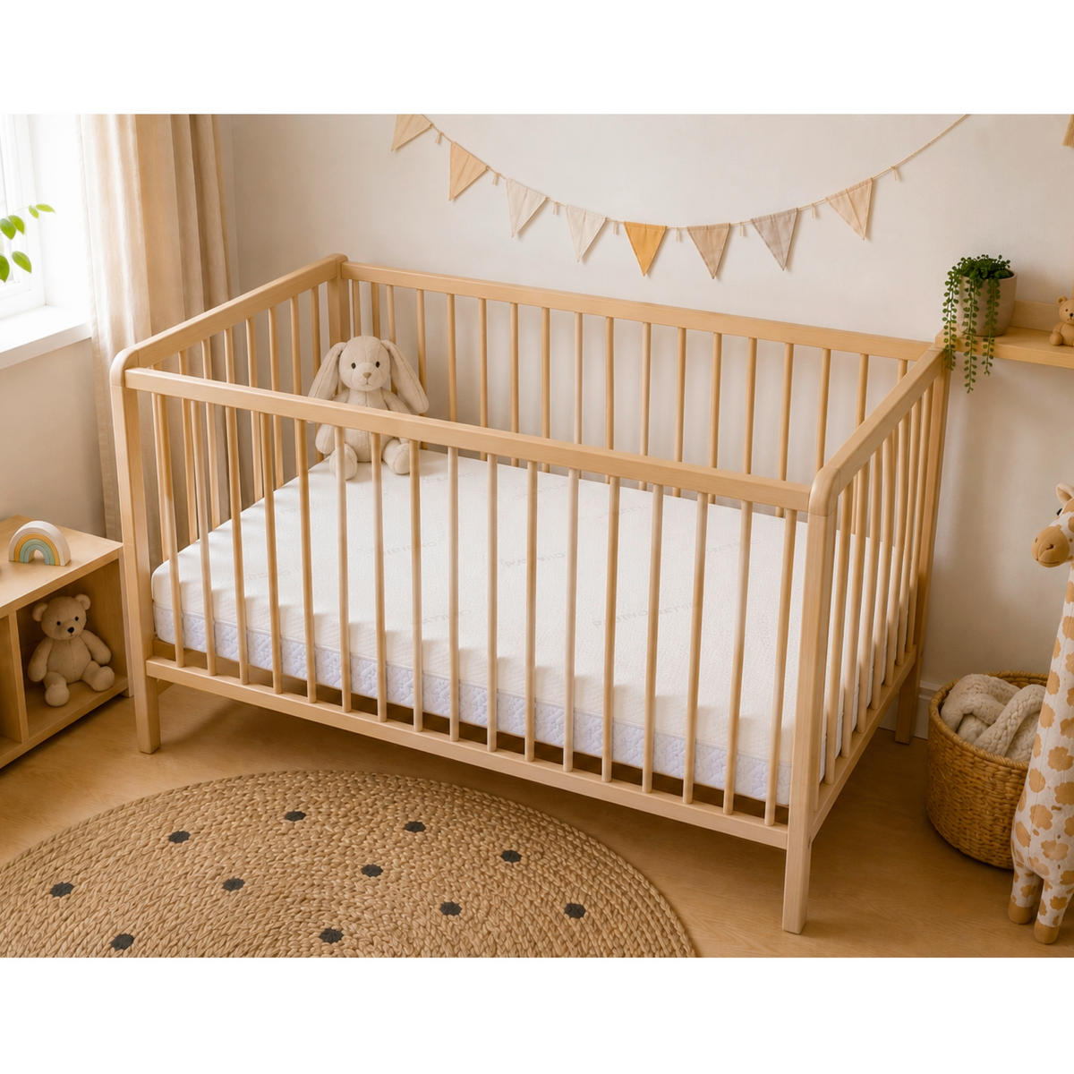 KINDERMATRATZE Cloudbear, Höhe ca. 12 cm  - Weiß, Basics, Kunststoff (140/70/12cm) - Patinio