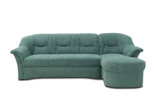 ECKSOFA Petrol Mikrofaser  - Petrol/Schwarz, KONVENTIONELL, Kunststoff/Textil (232/146cm) - MID.YOU