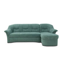 ECKSOFA Petrol Mikrofaser  - Petrol/Schwarz, KONVENTIONELL, Kunststoff/Textil (232/146cm) - MID.YOU