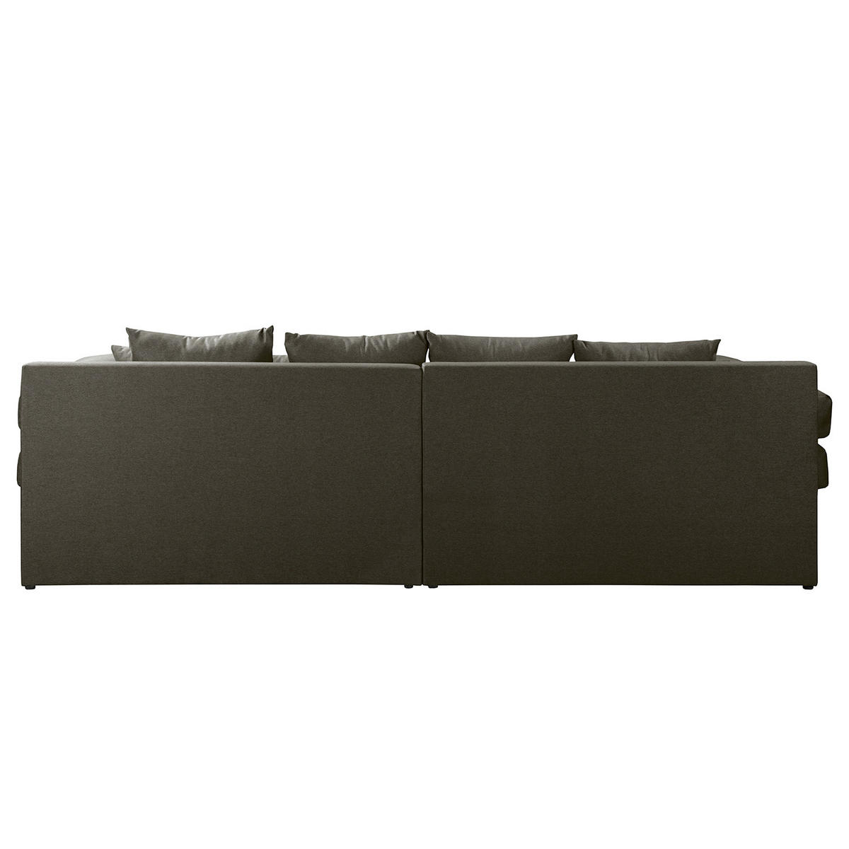 ECKSOFA Naomi in Mikrofaser Dunkelgrau Rückenkissen  284/243 cm  - Dunkelgrau/Schwarz, Design, Kunststoff/Textil (284/243cm) - P & B