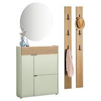 GARDEROBE 4-teilig 143/200/22 cm  - Eichefarben/Grün, Design, Glas/Holzwerkstoff (143/200/22cm) - Voleo