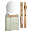 GARDEROBE 4-teilig  in 143/200/22 cm  - Eichefarben/Grün, Design, Glas/Holzwerkstoff (143/200/22cm) - Voleo