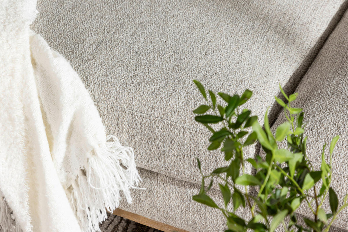 3-SITZER-SOFA Beige  - Beige, MODERN, Holz/Textil (214/90/88cm) - Livetastic