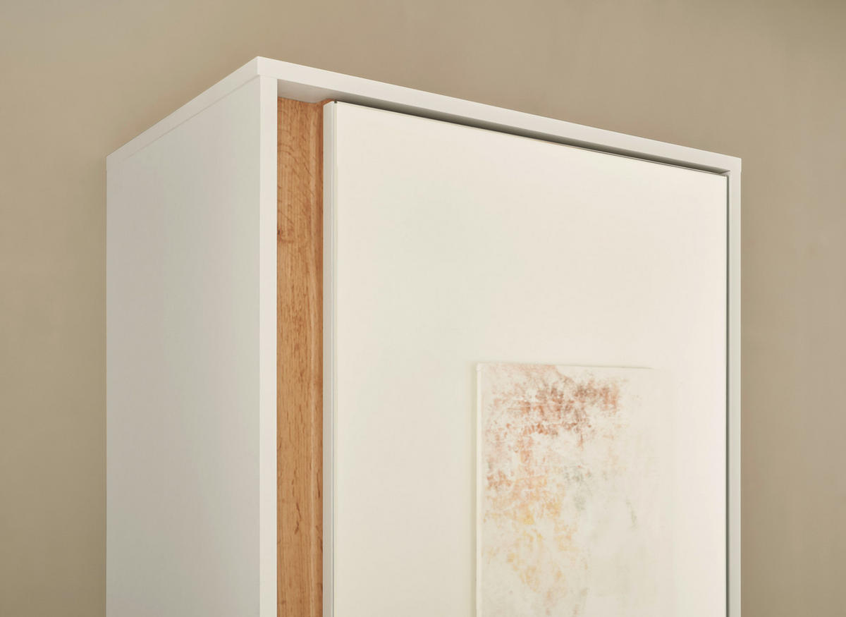 GARDEROBENSCHRANK  in 60/200/40 cm  - Eiche Wotan/Schwarz, Design, Glas/Holzwerkstoff (60/200/40cm) - Modante