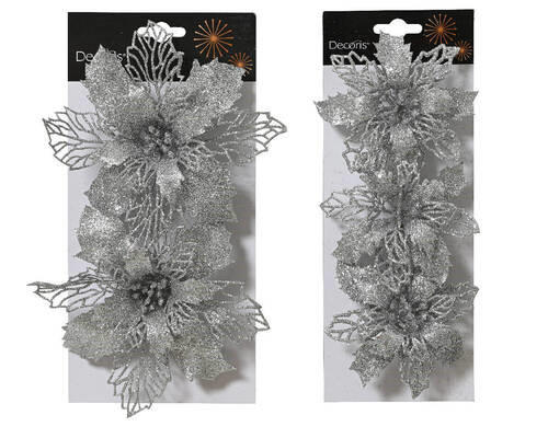 KUNSTBLUME - Silberfarben, LIFESTYLE, Kunststoff (2,00/13,00/13,00cm)