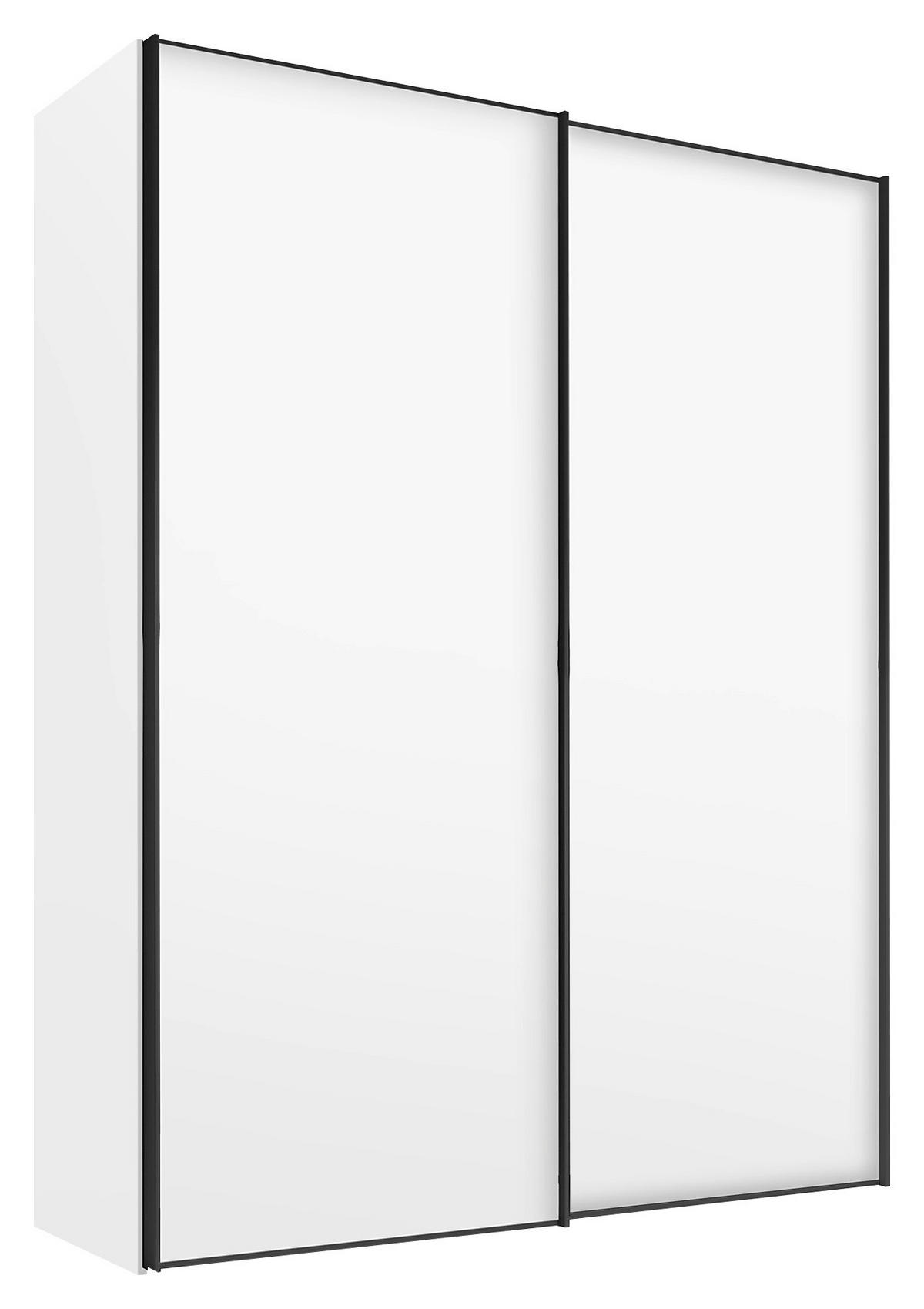 SCHWEBETÜRENSCHRANK in Weiss  - Weiss/Graphitfarben, Design, Holzwerkstoff/Metall (188/222/68cm) - Moderano