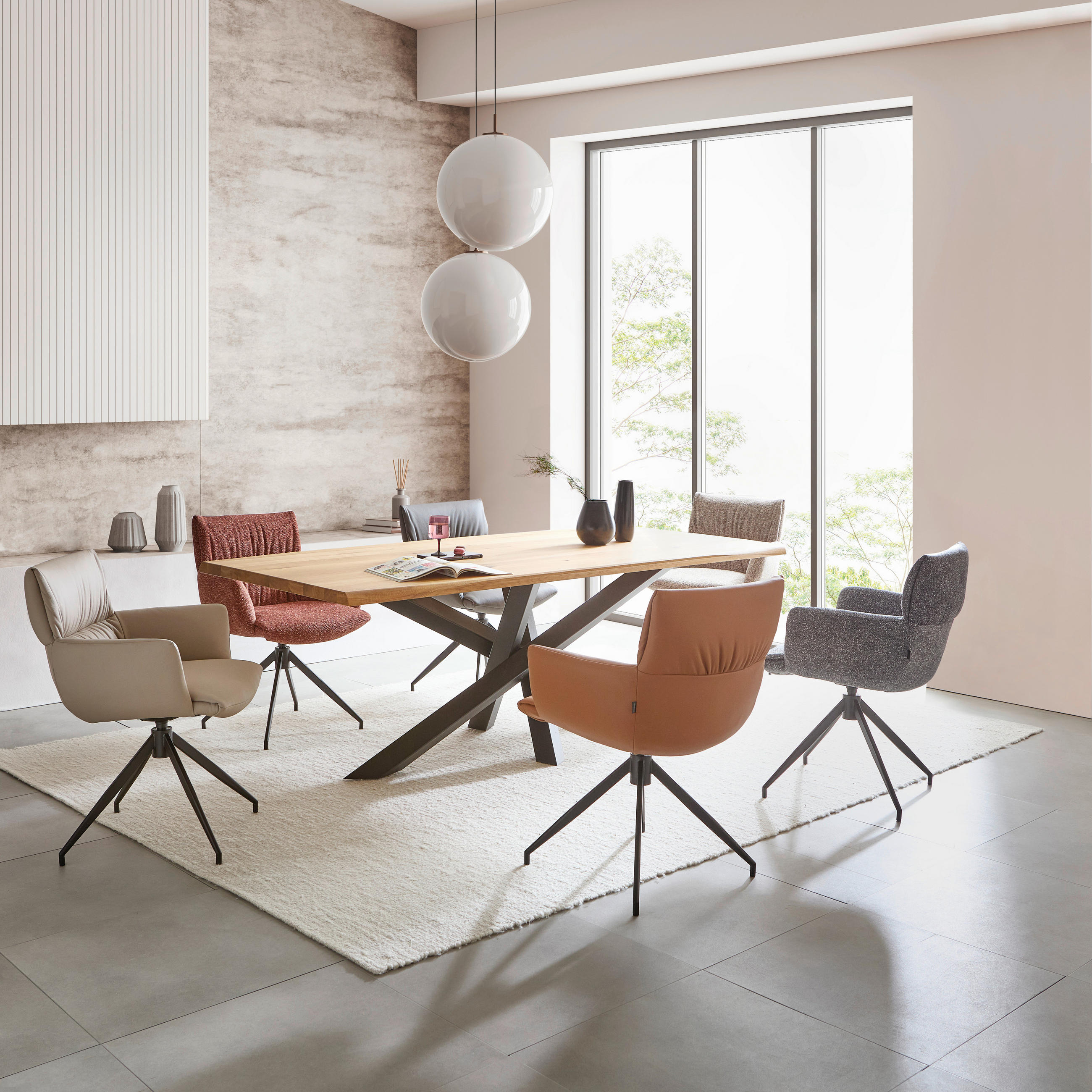 STOLIČKA S PODRÚČKAMI, antracitová - čierna/antracitová, Design, kov/koža (64/86/63cm) - Dieter Knoll