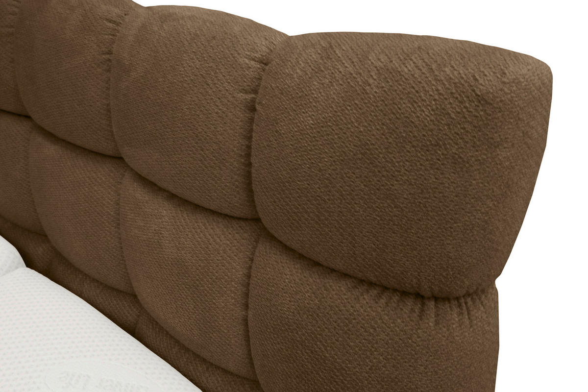 BOXBETT 180/200 cm,  in Braun, Bettkasten, Topper, H3 + H3 = fest  - Schwarz/Braun, Trend, Textil/Metall (180/200cm) - Esposa