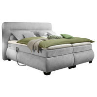 BOXSPRINGBETT 180/200 cm  in Silberfarben  - Silberfarben/Schwarz, Konventionell, Kunststoff/Textil (180/200cm) - MID.YOU