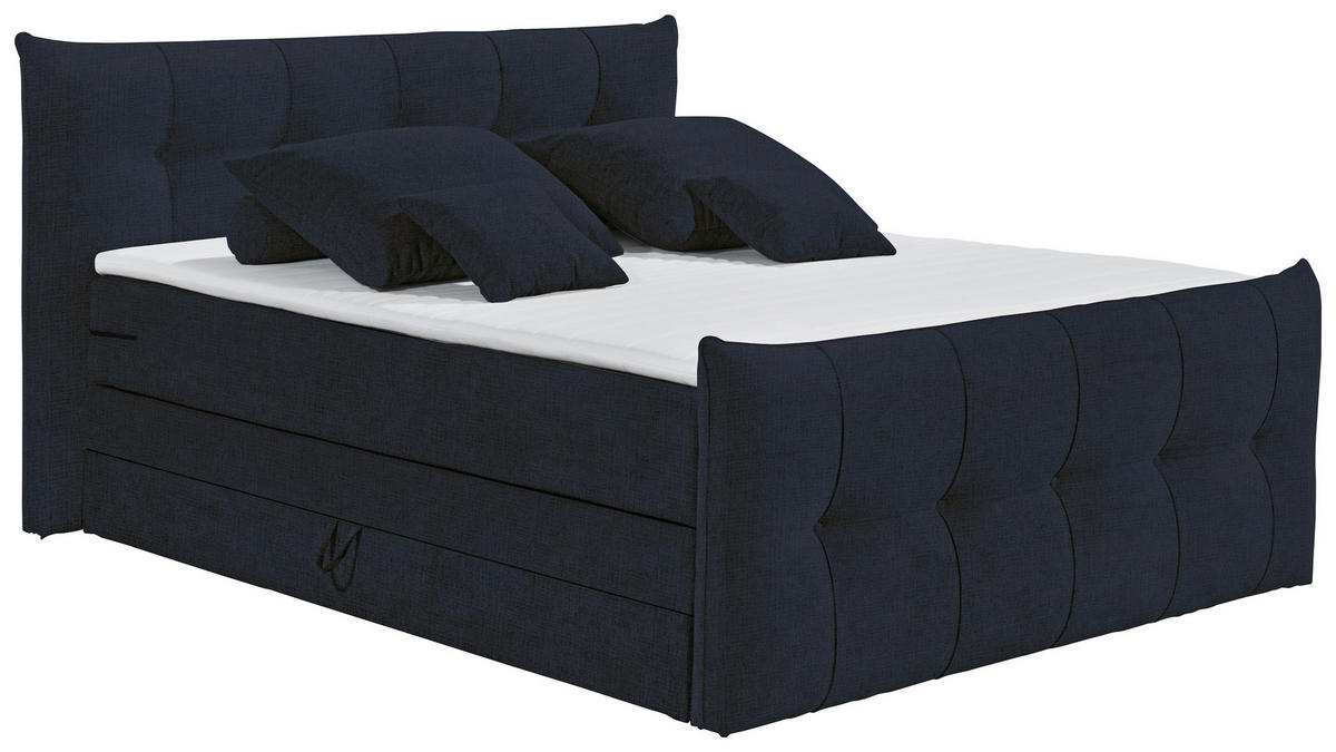 BOXSPRINGBETT 180/200 cm  in Schwarz  - Schwarz, Basics, Holzwerkstoff/Kunststoff (180/200cm) - Esposa