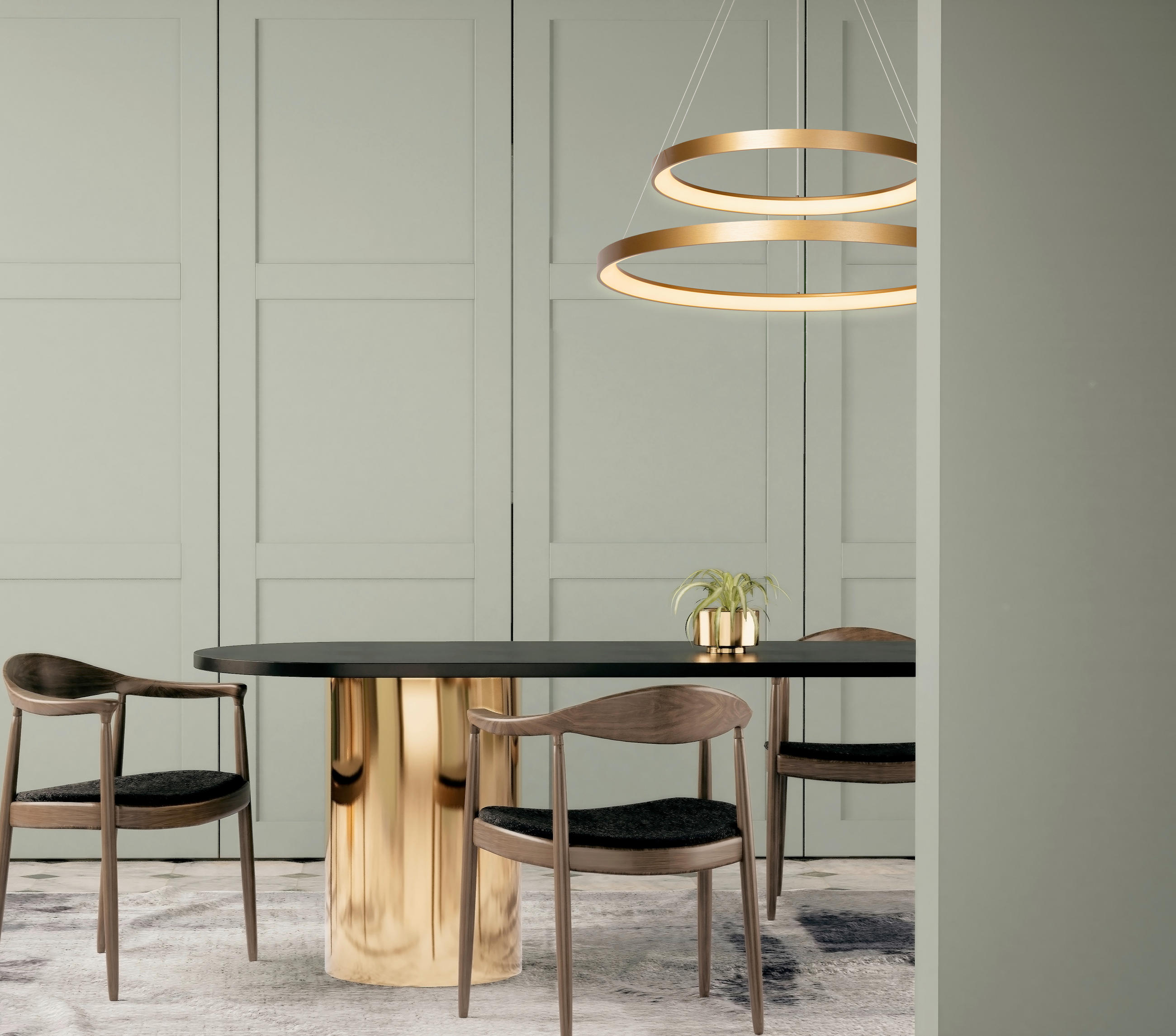 LED-PENDELLEUCHTE 78/78/200 cm    - Messingfarben, Design, Kunststoff (78/78/200cm) - Lucide