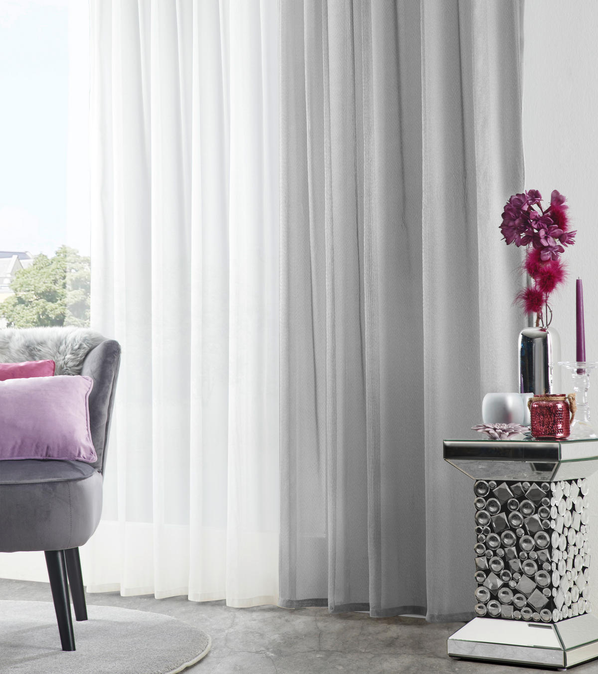 FERTIGVORHANG  transparent  140/245 cm   - Weiß, Basics, Textil (140/245cm) - Esposa