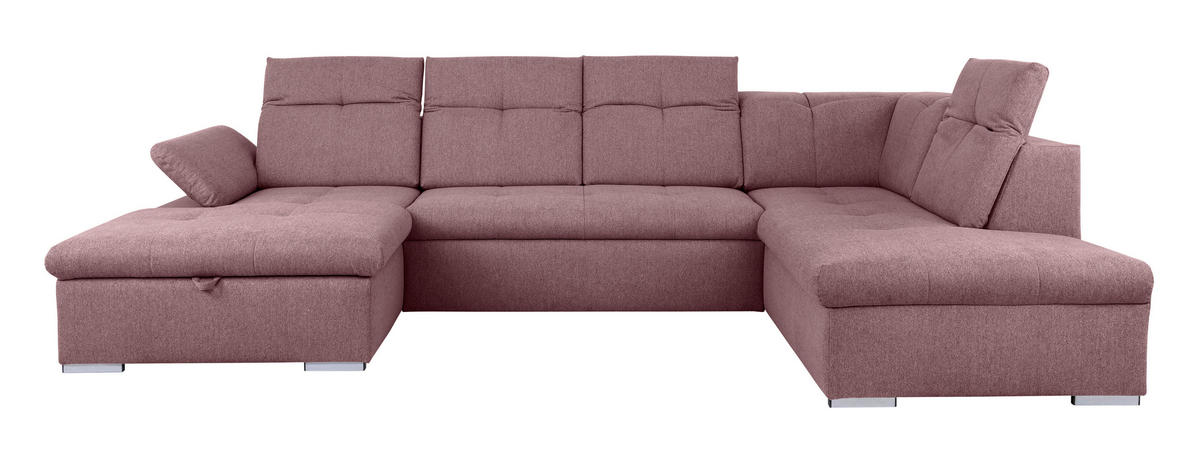 WOHNLANDSCHAFT in Beere  - Beere/Grau, Design, Textil/Metall (173/328/215cm) - MID.YOU