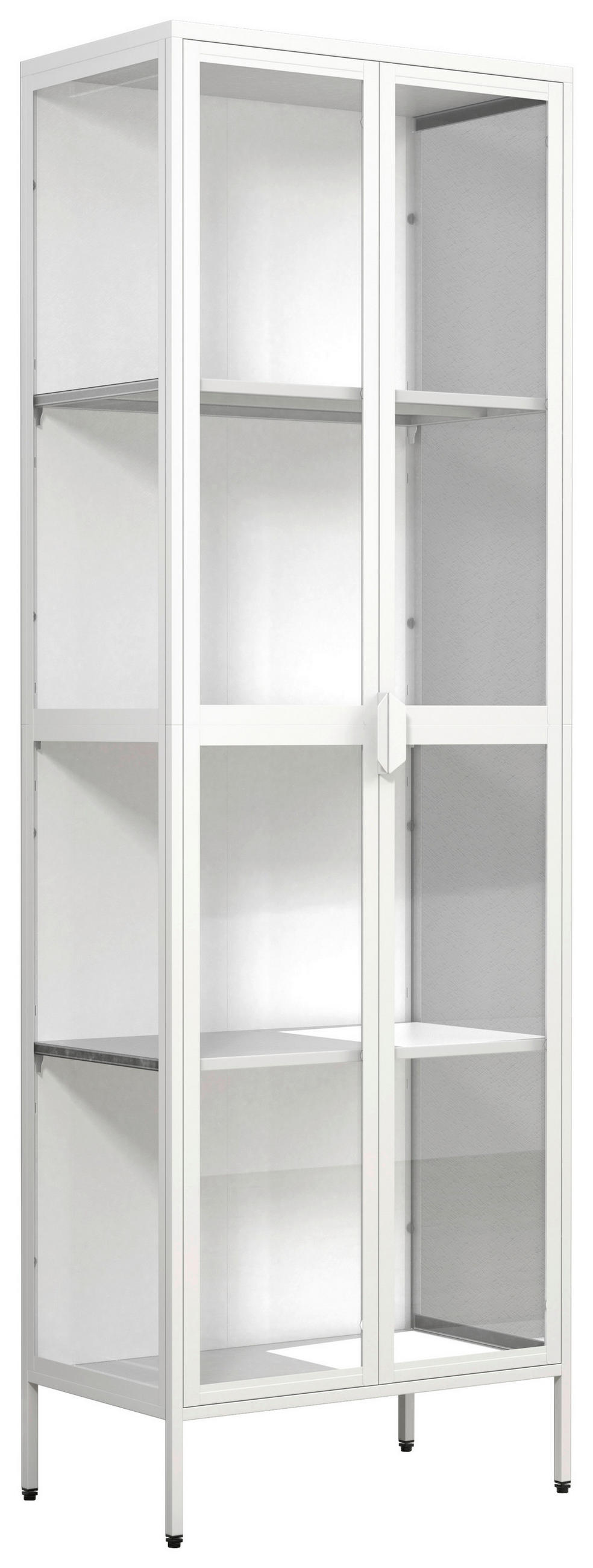 VITRINSKÅP  i vit  - vit/transparent, Design, metall/glas (60/180/35cm) - MID.YOU