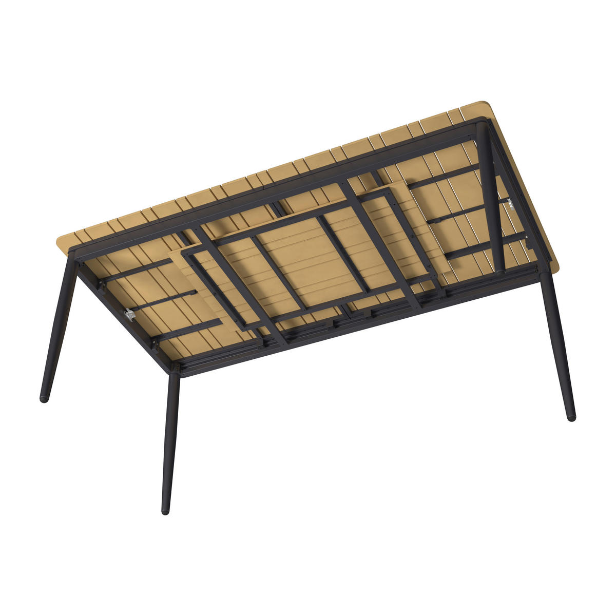 GARTENTISCH 180-235/100/76 cm  - Anthrazit/Beige, MODERN, Kunststoff/Metall (180-235/100/76cm) - Ambia Garden