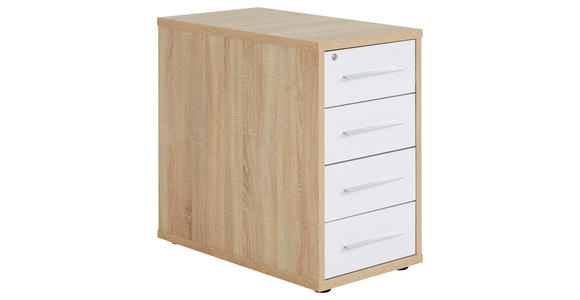 ANSTELLCONTAINER 43,8/75,6/80 cm - Silberfarben/Schwarz, KONVENTIONELL, Holzwerkstoff/Kunststoff (43,8/75,6/80cm) - Voleo