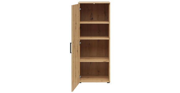 KOMMODE 45/115/40 cm in Eiche Artisan - Anthrazit/Schwarz, MODERN, Holzwerkstoff/Kunststoff (45/115/40cm) - Carryhome