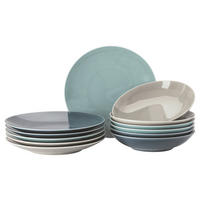 JÍDELNÍ SOUPRAVA, porcelán - šedá/světle modrá, Basics, keramika - Thomas