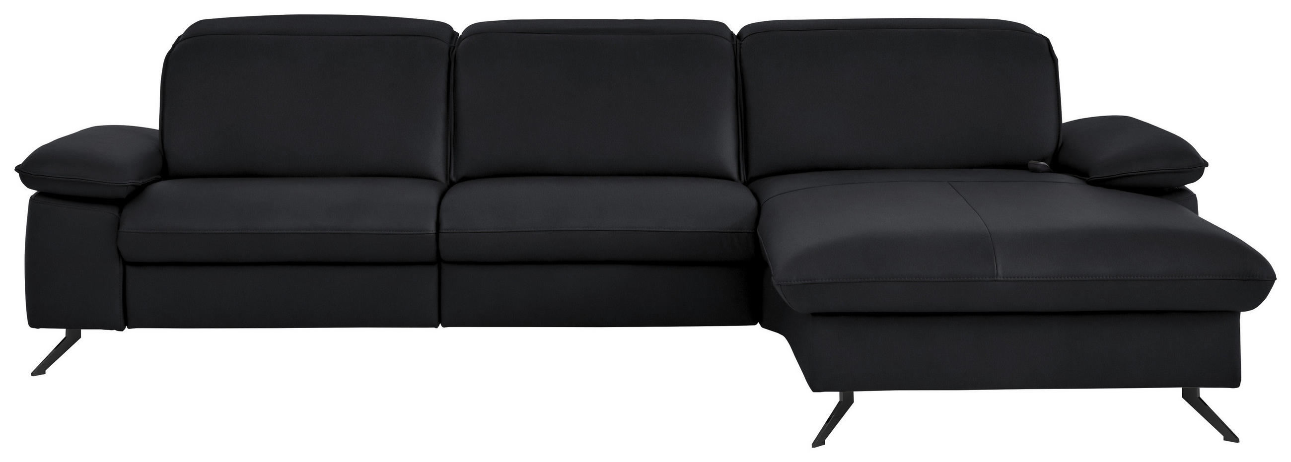 ECKSOFA  Echtleder Anthrazit  - Anthrazit/Schwarz, Design, Leder/Metall (307/169cm) - Beldomo Premium