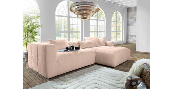 ECKSOFA  in Flachgewebe Rosa  280/170 cm  - Schwarz/Rosa, KONVENTIONELL, Kunststoff/Textil (280/170cm) - Carryhome