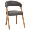 STUHL  in Lederlook, Mikrofaser  - Wildeiche/Dunkelgrau, Modern, Holz/Textil (56/81/66cm) - Venda