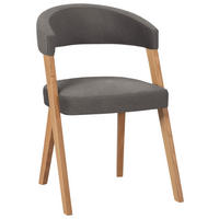 STUHL  in Lederlook, Mikrofaser  - Wildeiche/Dunkelgrau, Modern, Holz/Textil (56/81/66cm) - Venda