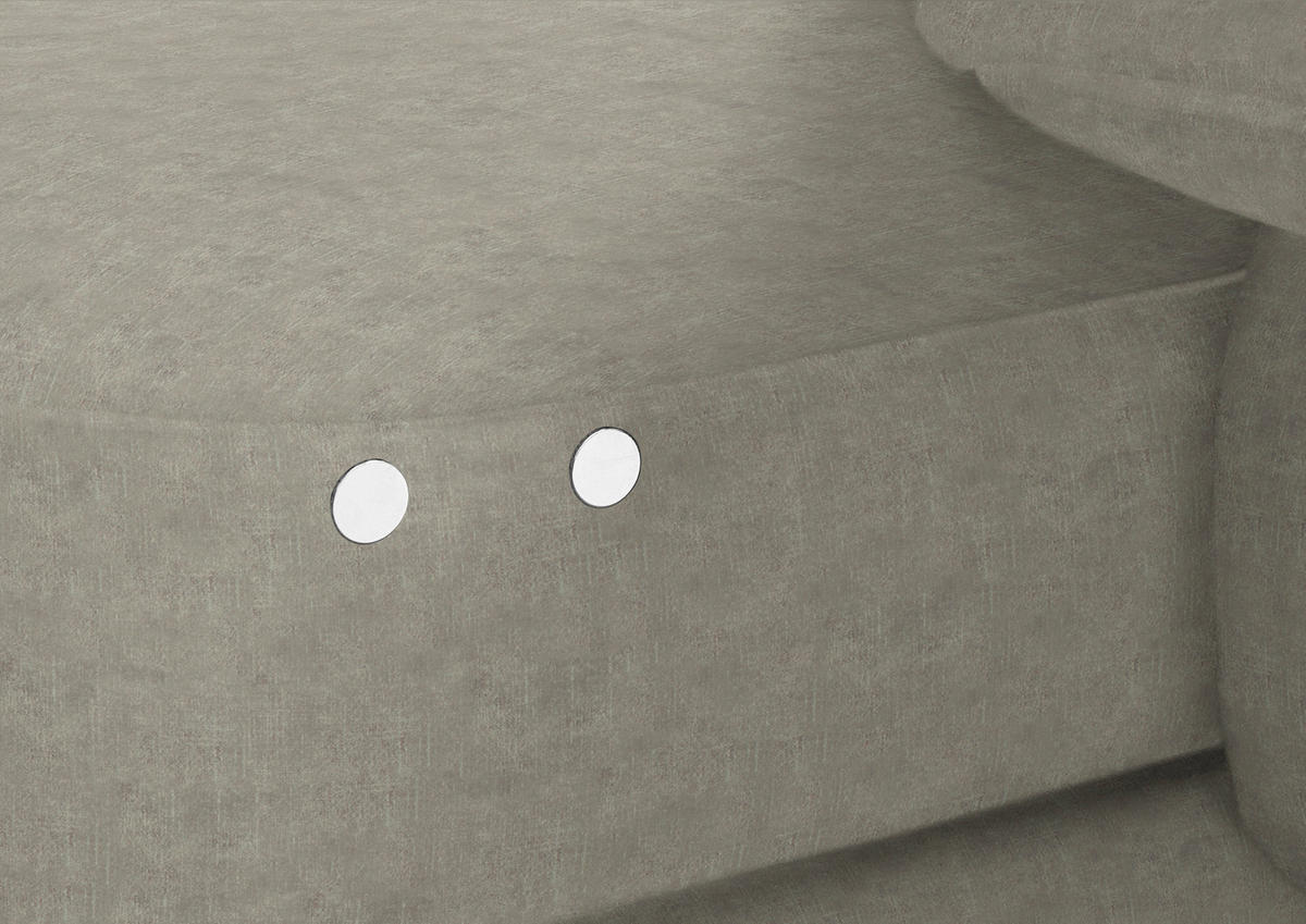 ECKSOFA in Velours Platinfarben  - Platinfarben/Schwarz, Design, Textil/Metall (310/180cm) - Dieter Knoll