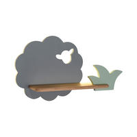 KINDERWANDLEUCHTE 42/12/24 cm   - Grau/Grün, Design, Holz/Holzwerkstoff (42/12/24cm)
