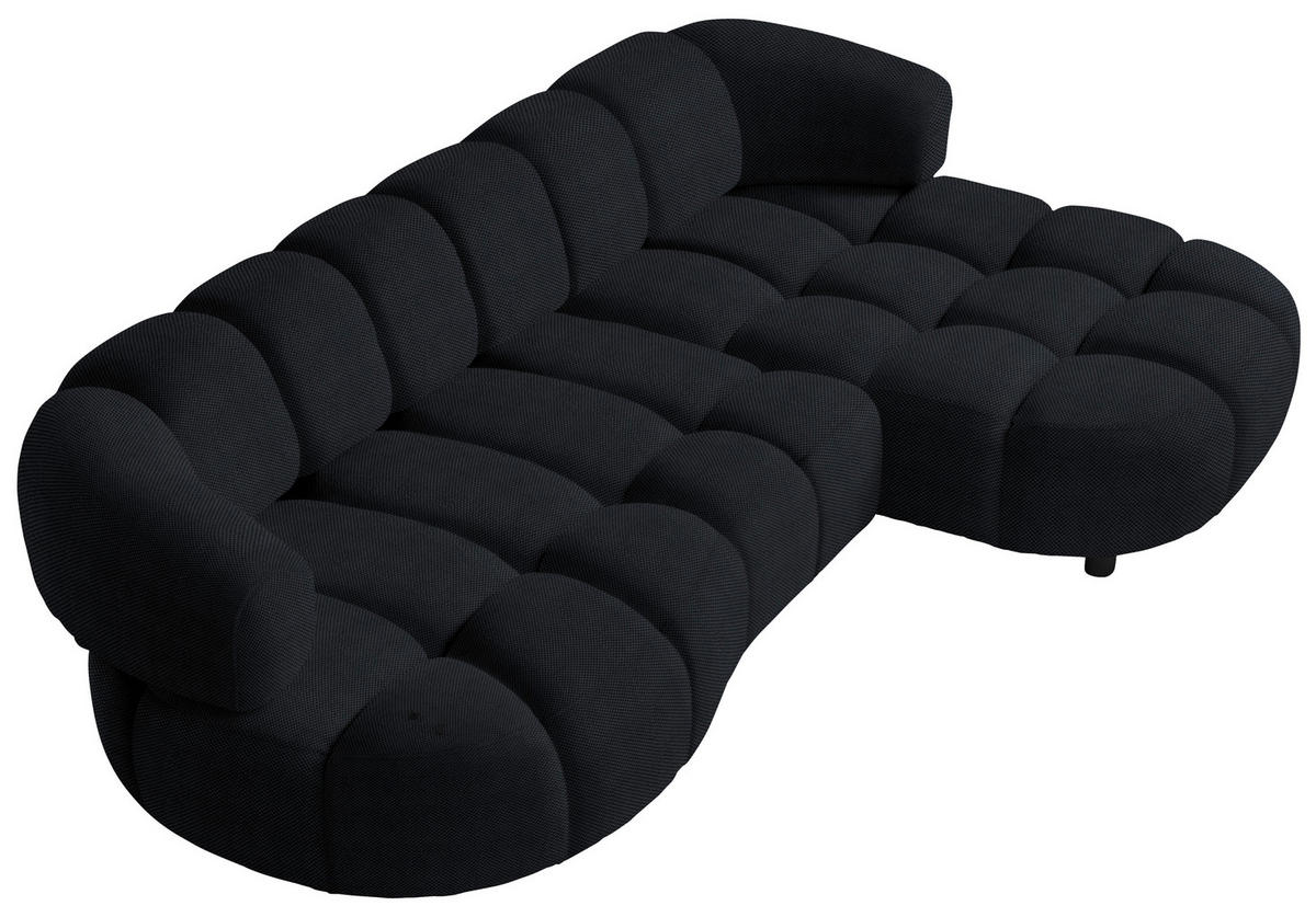 ECKSOFA in Webstoff Schwarz  - Schwarz, Design, Holz/Textil (284/183cm) - Welnova