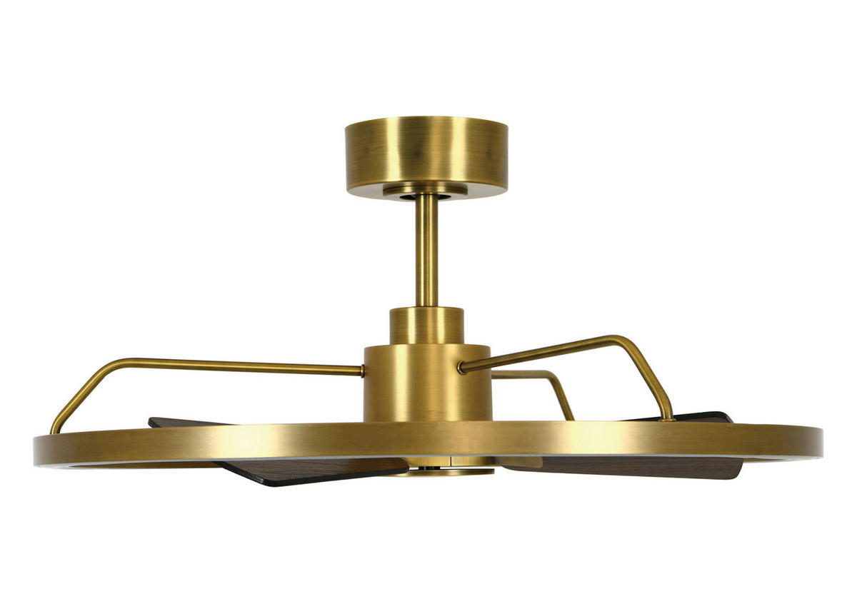DECKENVENTILATOR     - Messingfarben/Walnussfarben, Basics, Holzwerkstoff/Metall (70/34.5/70cm)