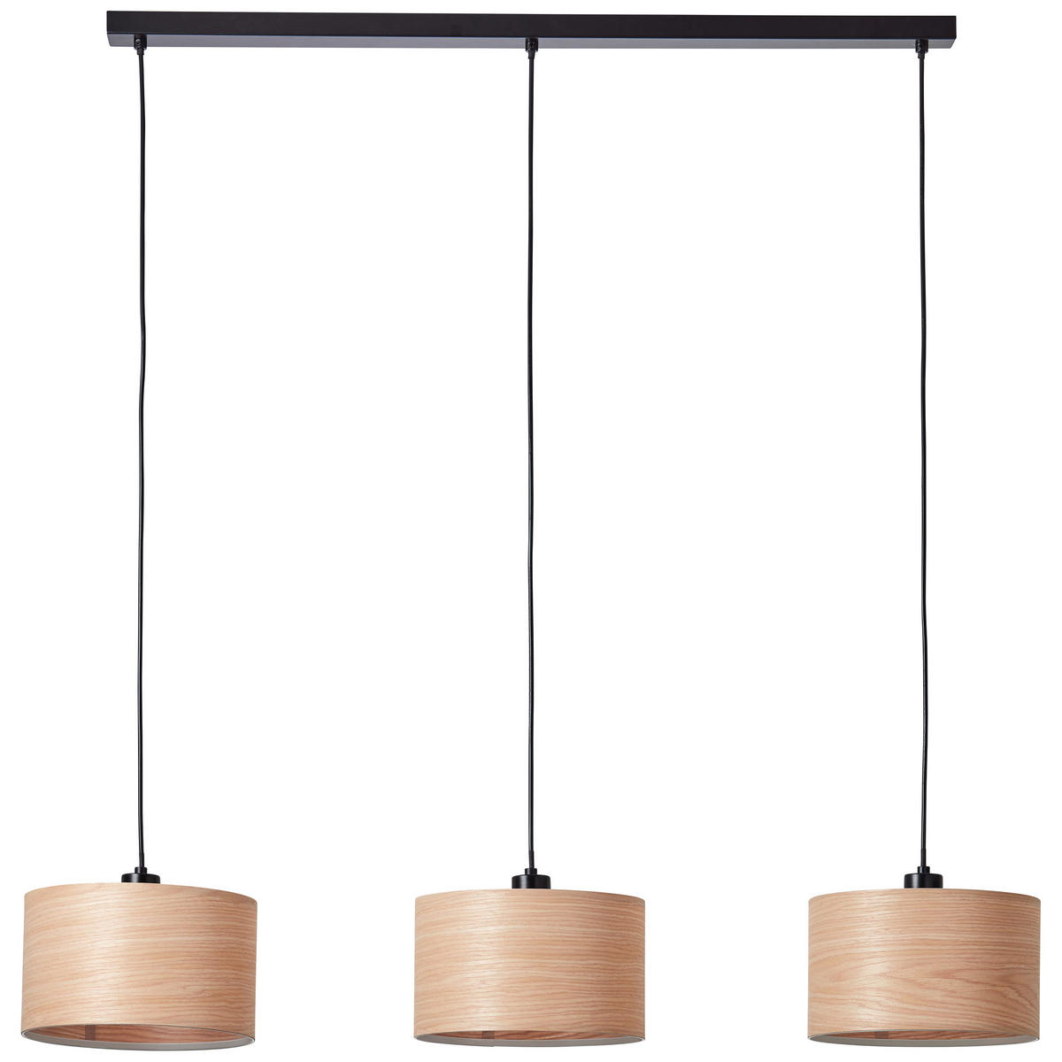 HÄNGELEUCHTE 110/25/120 cm    - Schwarz/Kieferfarben, Basics, Holz/Metall (110/25/120cm) - Brilliant