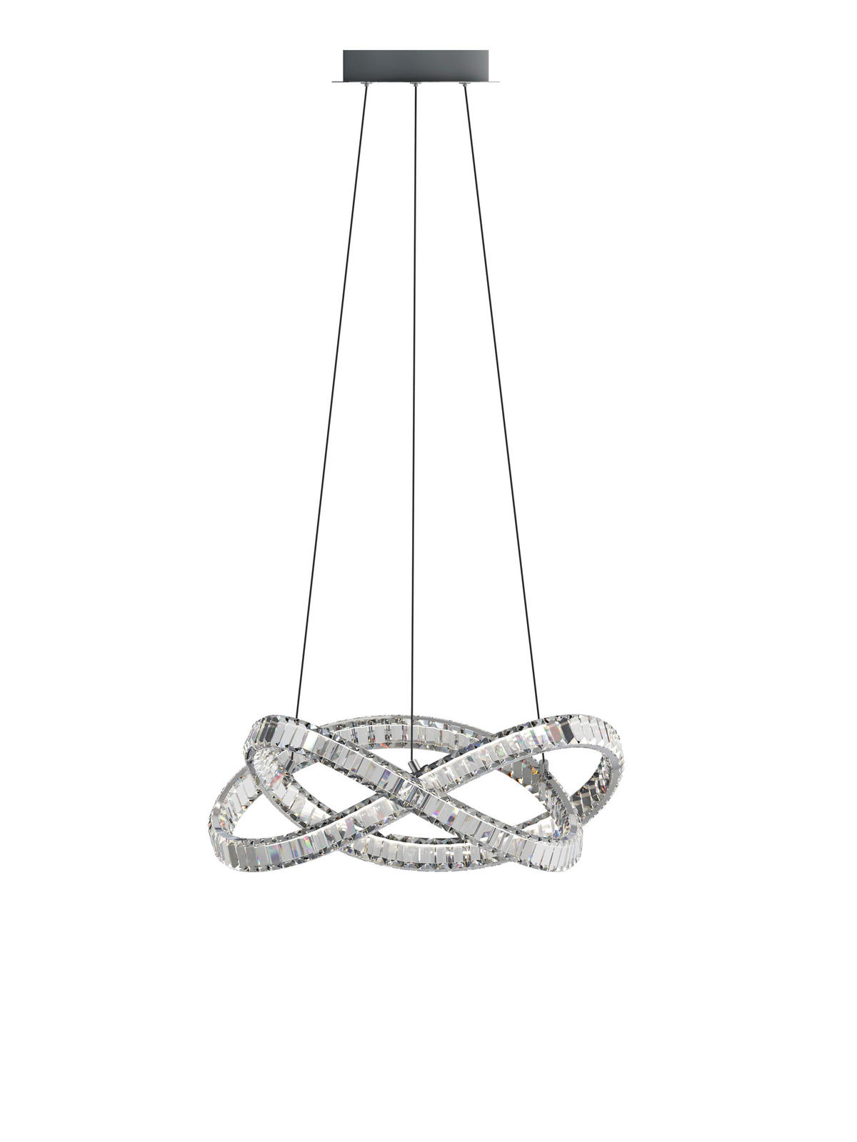 LED-HÄNGELEUCHTE Detroit 53/150 cm   - Silberfarben, Design, Glas/Kunststoff (53/150cm) - Glandor