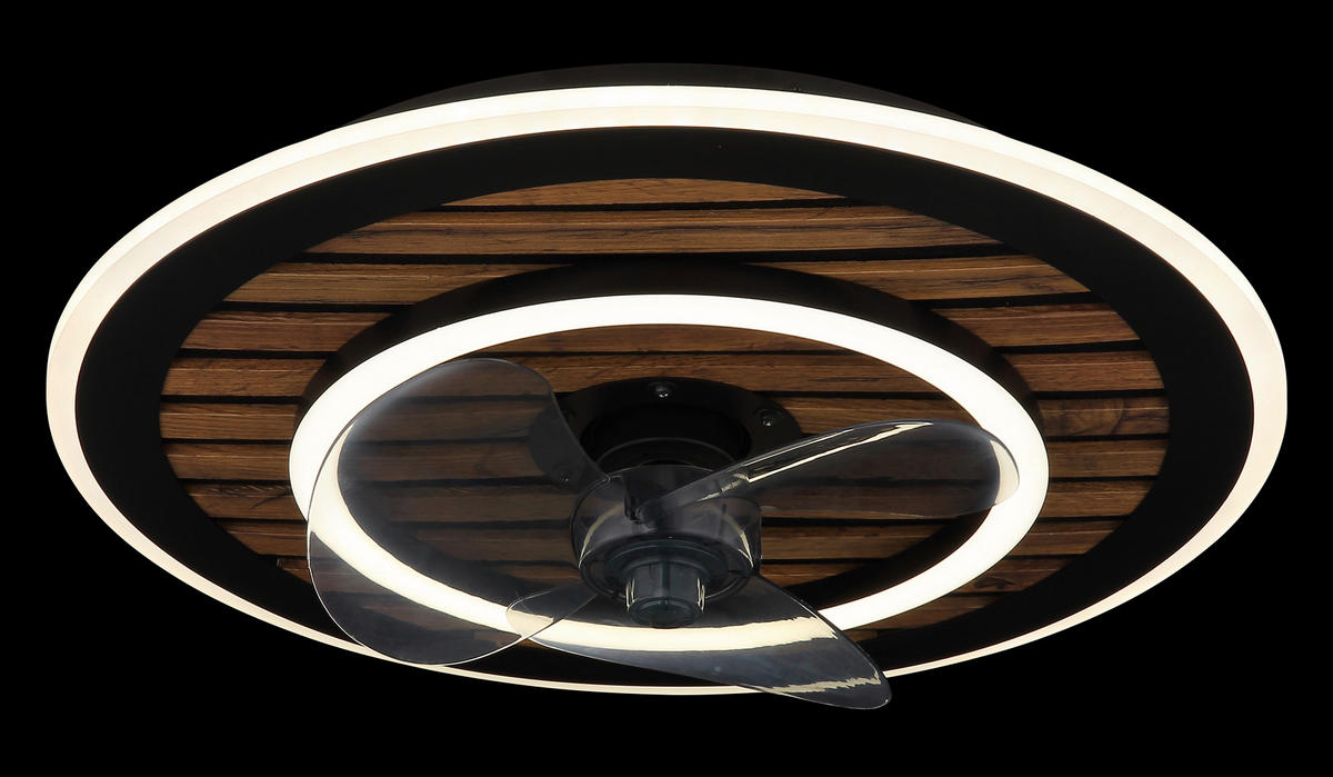 Deckenleuchte mit Ventilator TREVINO 49/13 cm   - Dunkelbraun/Opal, KONVENTIONELL, Kunststoff/Metall (49/13cm) - Globo