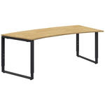 SCHREIBTISCH 200/80-100/68-82 cm  in Anthrazit, Hickory  - Anthrazit/Hickory, Design, Holzwerkstoff/Metall (200/80-100/68-82cm) - Moderano