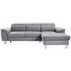 ECKSOFA inkl. Funktionen Hellgrau Webstoff  - Silberfarben/Hellgrau, Design, Textil/Metall (250/167cm) - Xora